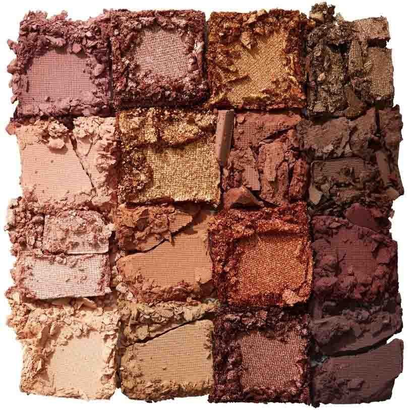 Sixteen open pan crushed neutral eyeshadows from Maybelline Nudes of New York eyeshadow palette