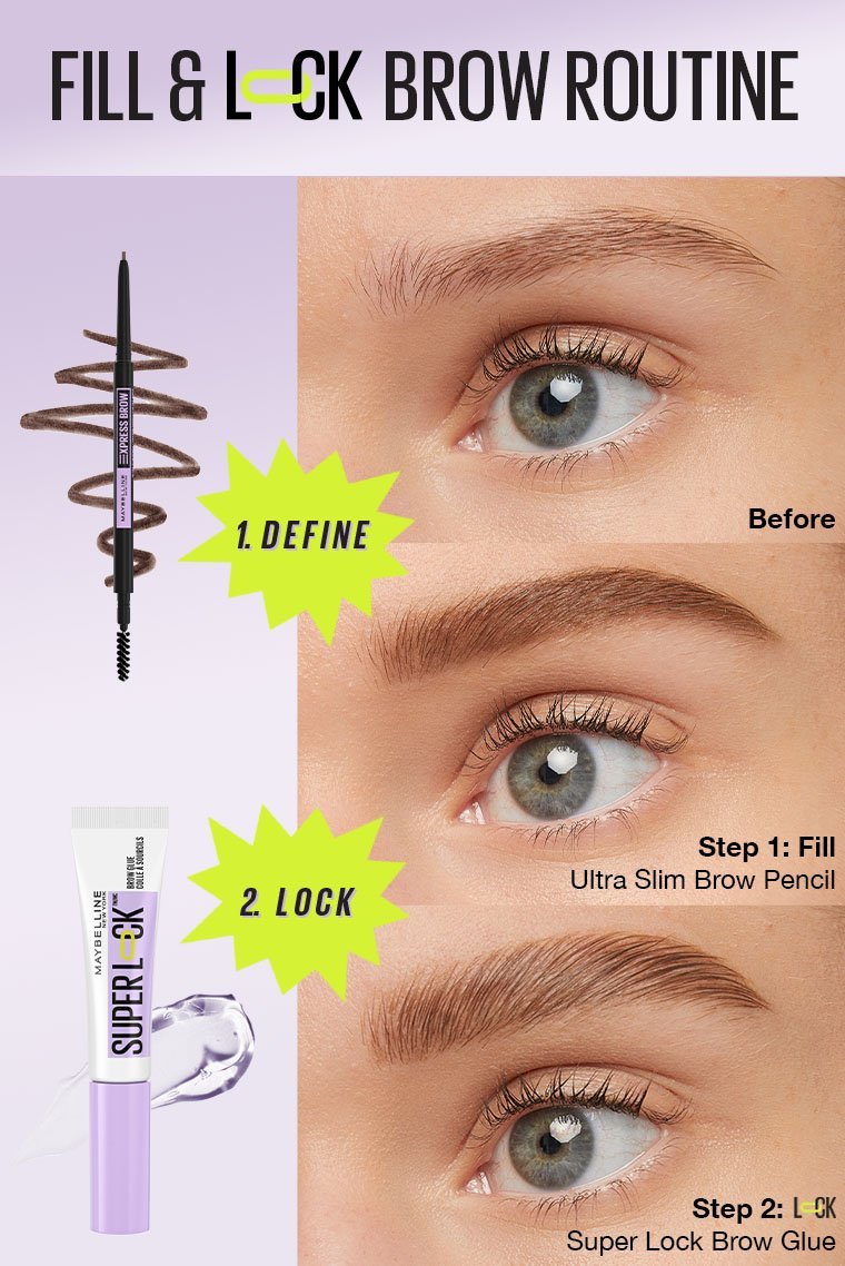 maybelline express brow super lock grow gel before after