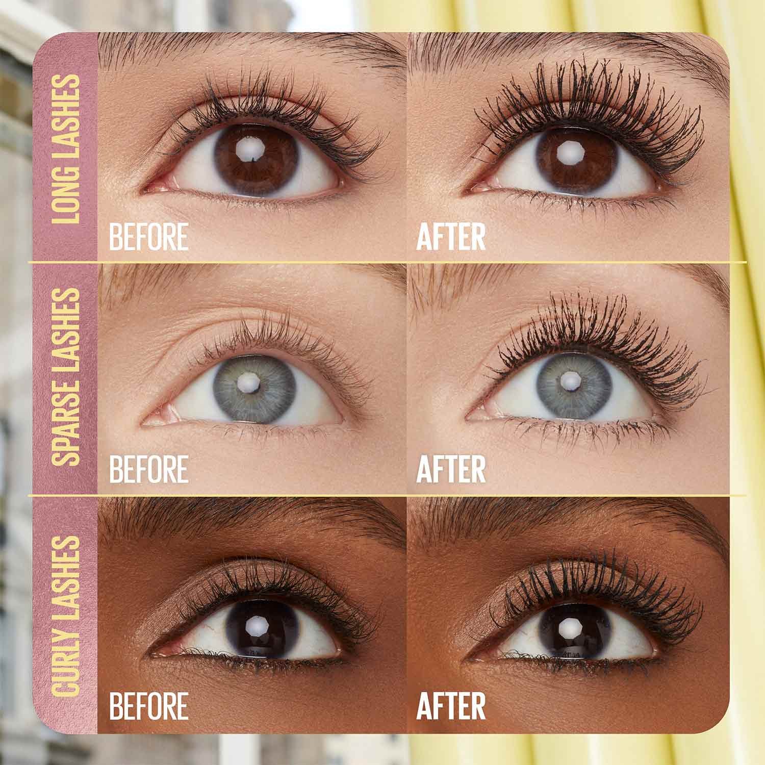 Colossal Bubble Washable Mascara before and after