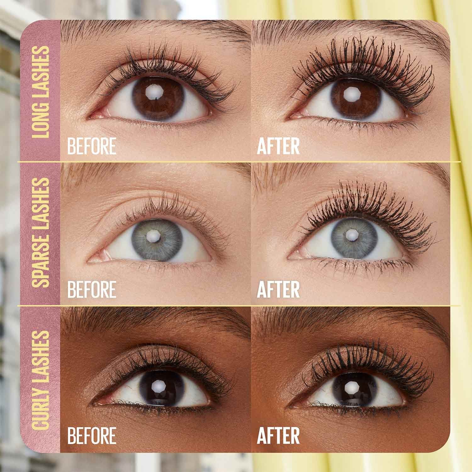 Colossal Bubble Washable Mascara before and after