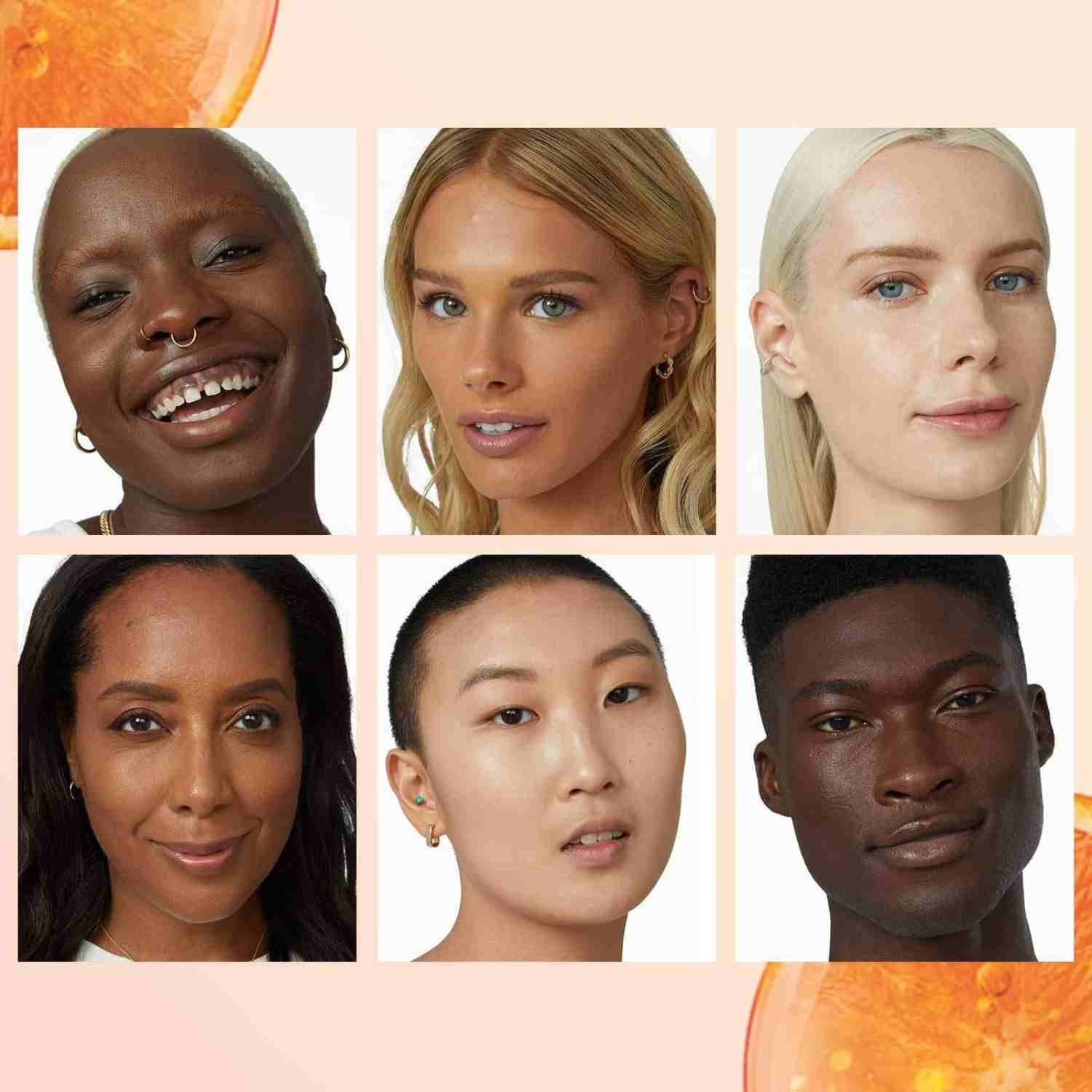 Maybelline Superstay 24H Skin Tint Infused with Vitamin C applied on models of various skin tones