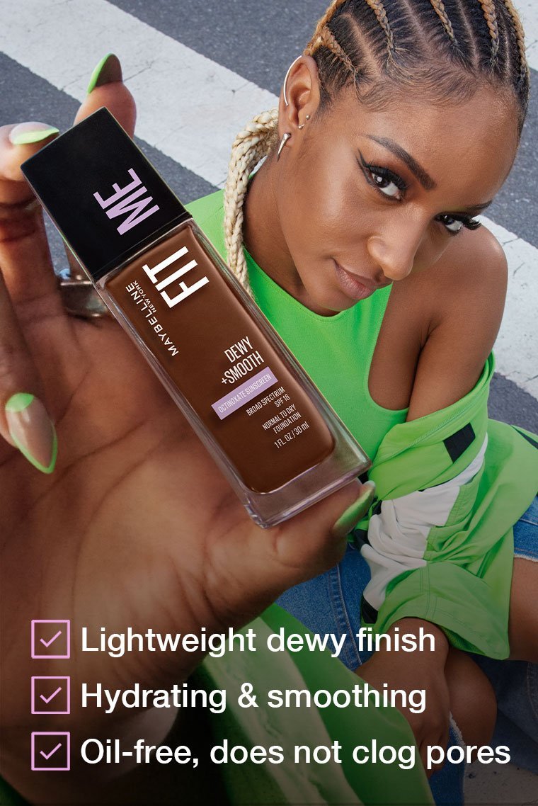Maybelline foundation Fit Me dewy and smooth warm honey 041554553390 d