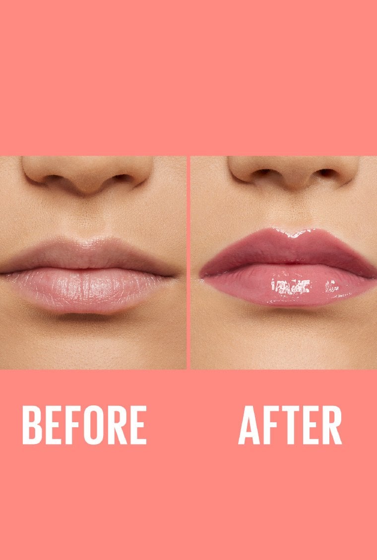 Maybelline Lifter Gloss Lip Gloss before and after Light skin